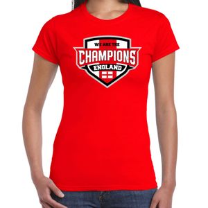 We are the champions England / Engeland supporter t-shirt rood voor dames