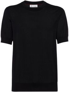 Brunello Cucinelli t-shirt en maille fine - Noir