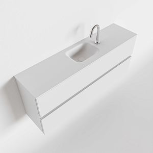 Toiletmeubel Mondiaz Ada | 120 cm | Meubelkleur Talc | Lex wastafel Talc Midden | 1 kraangat