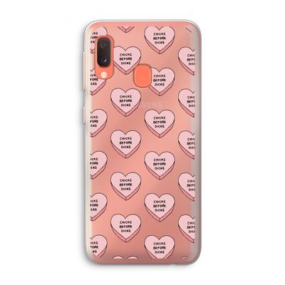 Chicks before dicks: Samsung Galaxy A20e Transparant Hoesje
