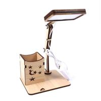 Houten multifunctionele touch USB pennenhouder bureaulamp student Desktop opladen Lees lamp LED oog bescherming tafel lamp stijl: USB plug-in zonder