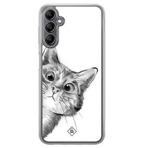 Samsung Galaxy A14 hybride hoesje - Kat kiekeboe