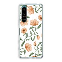Peachy flowers: Sony Xperia 5 III Transparant Hoesje