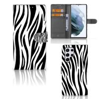 Samsung Galaxy S22 Ultra | Telefoonhoesje | Met pasjeshouder | Zebra