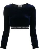 Versace Jeans Couture haut crop à bande logo - Bleu - thumbnail