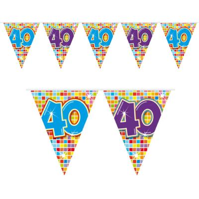 Folat Vlaggenlijn/Slinger - 40 jaar - 3 m - verjaardag - mini vlaggen