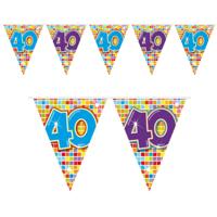 Folat Vlaggenlijn/Slinger - 40 jaar - 3 m - verjaardag - mini vlaggen