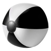 Opblaasbare speelgoed strandbal zwart/wit 26 cm   - - thumbnail