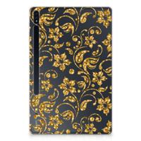 Samsung Galaxy Tab S7 Plus | S8 Plus | Siliconen hoesje | Gouden Bloemen
