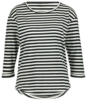 HEMA Dames T-shirt Streep Zwart/wit (zwart/wit)