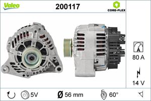 Dynamo / Alternator VALEO, Spanning (Volt)14V, u.a. für Citroën, Peugeot