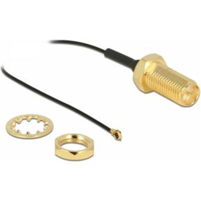 Delock 90478 coax-kabel 0,35 m RP-SMA MHF Zwart
