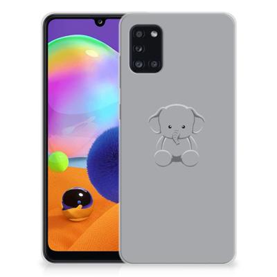 Samsung Galaxy A31 Telefoonhoesje met Naam Grijs Baby Olifant Samsung Galaxy A31 Telefoonhoesje met Naam Grijs Baby Olifant