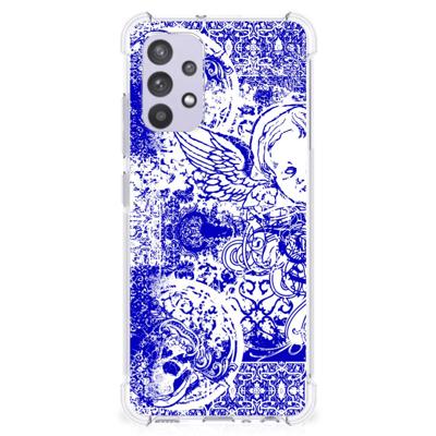 Extreme Case Samsung Galaxy A32 4G | A32 5G Enterprise Editie Angel Skull Blauw Extreme Case Samsung Galaxy A32 4G | A32 5G Enterprise Editie Angel Skull Blauw