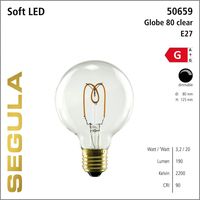 LED Globelamp 80 3,2W 190 Lumen 2200K E27 dimbaar Segula 50659