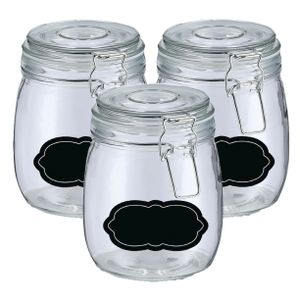 Weckpot/inmaakpot - 4x - 750 ml - glas - met beugelsluiting - incl. etiketten