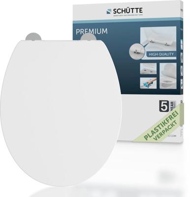Schutte Duroplast WC-zitting | Wit | Met valrem en afneembaar - 82630