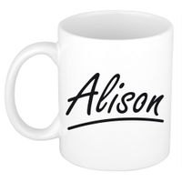 Naam cadeau mok / beker Alison met sierlijke letters 300 ml