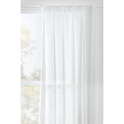 1+1 Gratis Leen Bakker - Gordijn Britt - Ecru - 280x140 Cm (1 Stuk) - Polyester - Wit