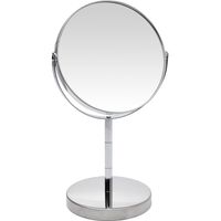 Zilveren make-up spiegel rond vergrotend 14 x 26 cm - Make-up spiegeltjes - thumbnail
