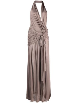Blumarine robe longue ajustée à dos-nu - Tons neutres