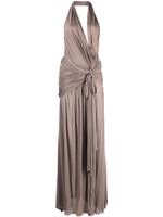 Blumarine robe longue ajustée à dos-nu - Tons neutres