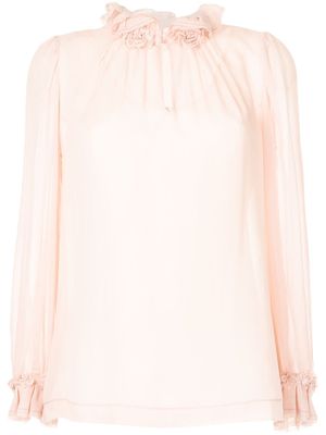 SHIATZY CHEN blouse volantée à manches longues - Rose