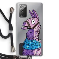 Lama: Samsung Galaxy Note 20 / Note 20 5G Transparant Hoesje met koord