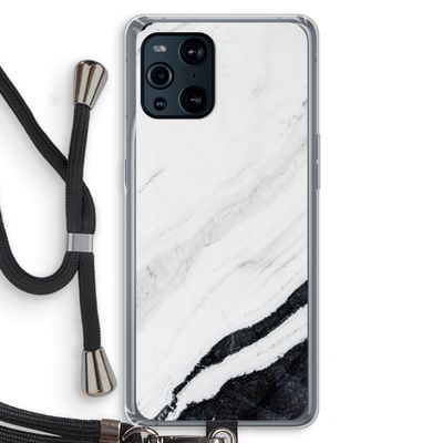 Elegante marmer: Oppo Find X3 Pro Transparant Hoesje met koord