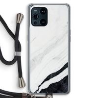 Elegante marmer: Oppo Find X3 Pro Transparant Hoesje met koord
