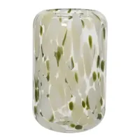 Decoris vaas glas lea 15.5x32cm crème