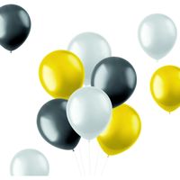 Ballonnenset Goud, Zilver En Zwart Metallic (10st)