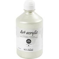 Creativ Company Acryl verf, semi-glanzend, dekkend, pearl silver, 500 ml/ 1 fles