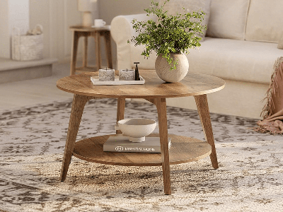 Salontafel MAYA Ø 80 cm honing bruin
