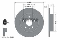 Remschijf TEXTAR, Remschijftype: Massief, u.a. für Opel, Vauxhall, Chevrolet, Buick - thumbnail