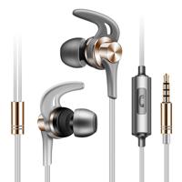QKZ EQ1 CNC metalen shark fin hoofdtelefoon sport muziek koptelefoon microfoon versie (goud)