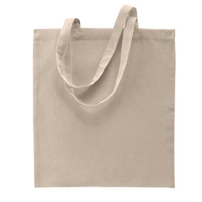 Shopper schoudertasje - beige - katoen - 38x42 cm - met hengels - 11 liter