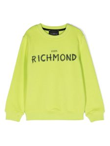 John Richmond Junior sweat en coton à logo imprimé - Vert