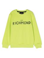 John Richmond Junior sweat en coton à logo imprimé - Vert - thumbnail