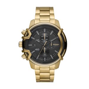 Diesel DZ4522 Griffed Horloge Griffed Chrono staal goudkleurig-zwart 48 mm