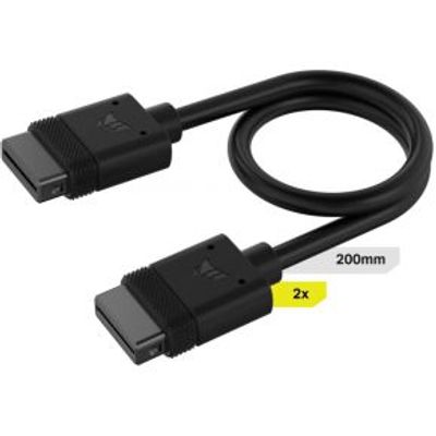 Corsair iCUE LINK Cable, 2x 200mm with Straight connectors, Black