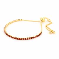 Kalli Armband met Stras Steentjes Rood 2 mm | Goud