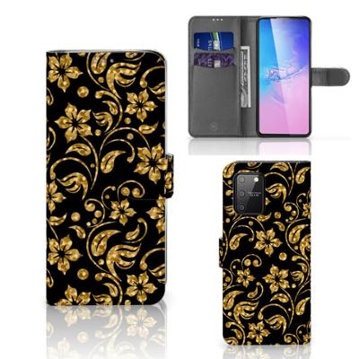 Samsung S10 Lite Hoesje Gouden Bloemen Samsung S10 Lite Hoesje Gouden Bloemen