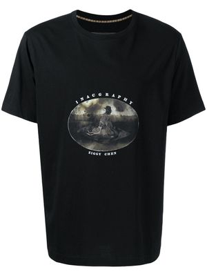 Ziggy Chen t-shirt en coton à imprimé graphique - Noir