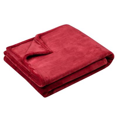 Stof Textiles Plaid/bankdeken Maribelle - diep rood - 180 x 220 cm - polyester fleece - 2 persoons