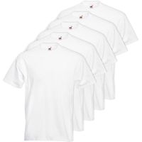 5x Grote maten basic wit t-shirt 4XL voor heren - thumbnail