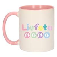 Cadeau koffie/thee mok voor Mama - roze - liefste Mama - Keramiek - 300 ml - Moederdag