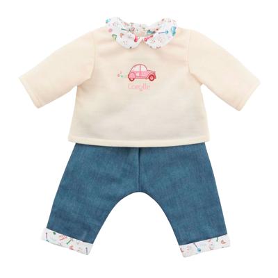 Corolle t-shirt en spijkerbroek voor babypop, 30cm