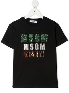 MSGM Kids t-shirt à logo imprimé - Noir