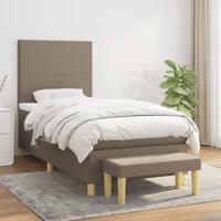 Boxspring met matras stof taupe 90x190 cm
